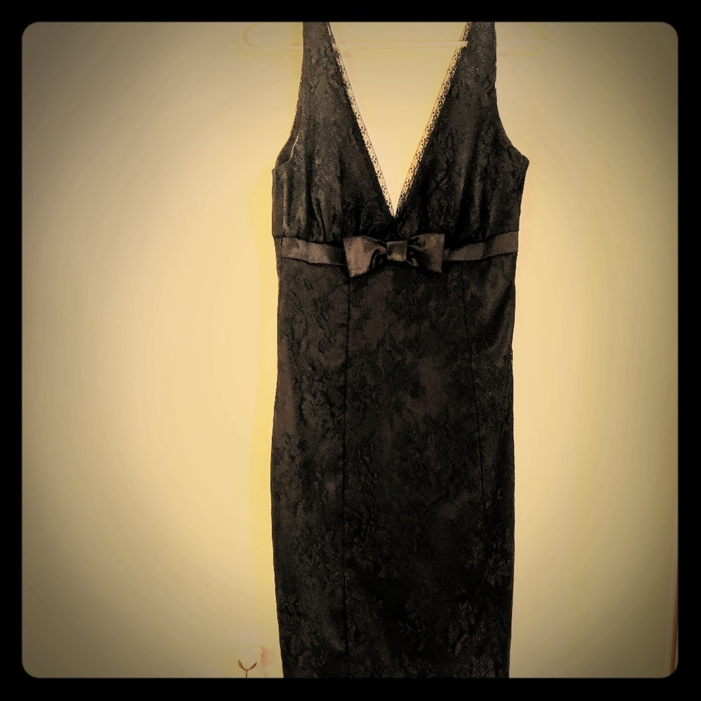 Forever 21 Retro Cocktail Dress Black Lace Slim SM